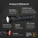 XP705 | Pro Series 1200 Lumen Power Plus Red LED Flashlight, 4 Piece Case